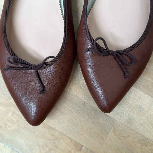J Crew Gemma Leather Ballet Flats Mahogany Brown 8.5 Classic - Picture 11 of 17